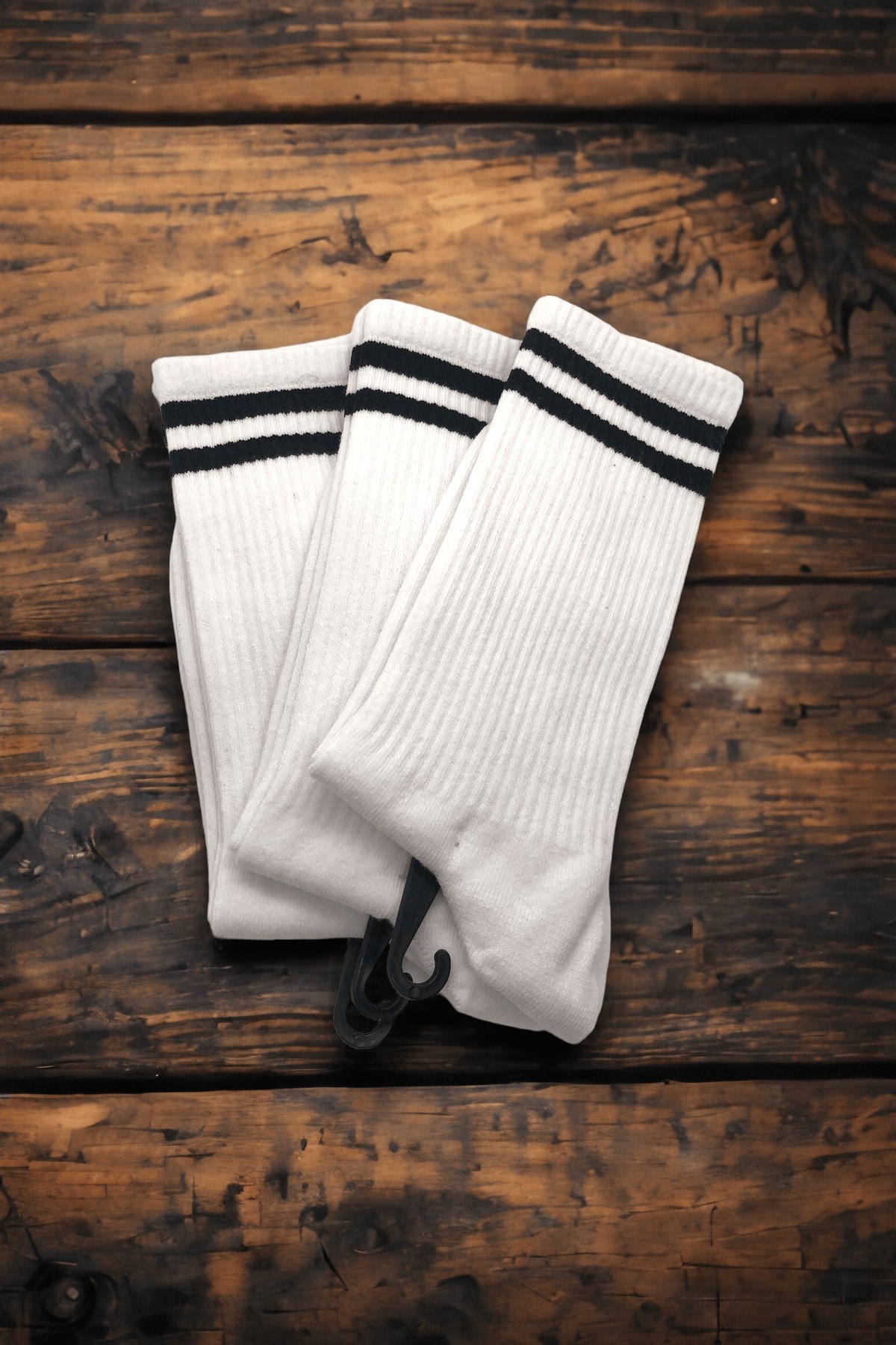 Unisex 3'lü Beyaz Yüksek Kalite Yıkamalı Fitilli Tenis Çorabı