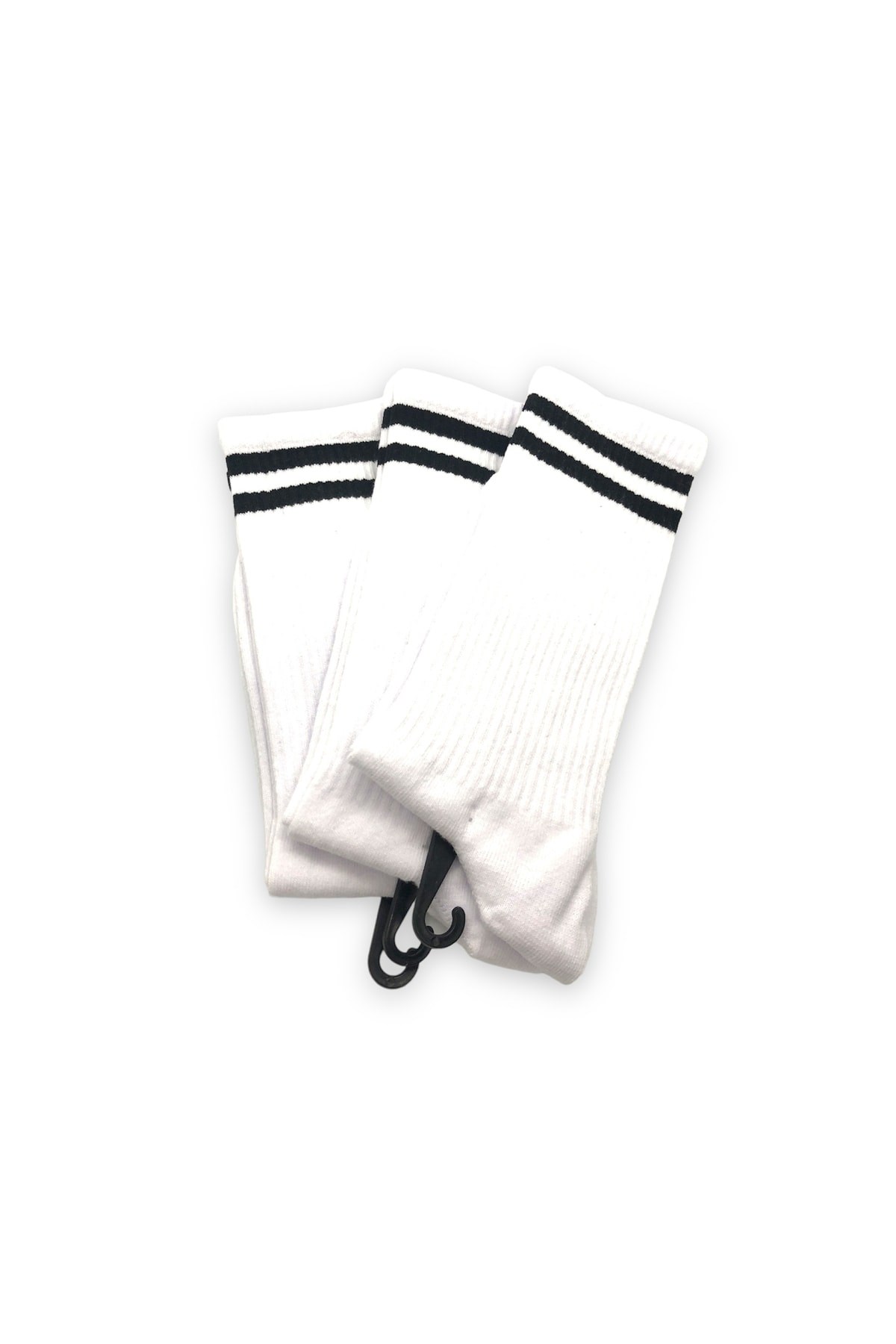 Unisex 3'lü Beyaz Yüksek Kalite Yıkamalı Fitilli Tenis Çorabı