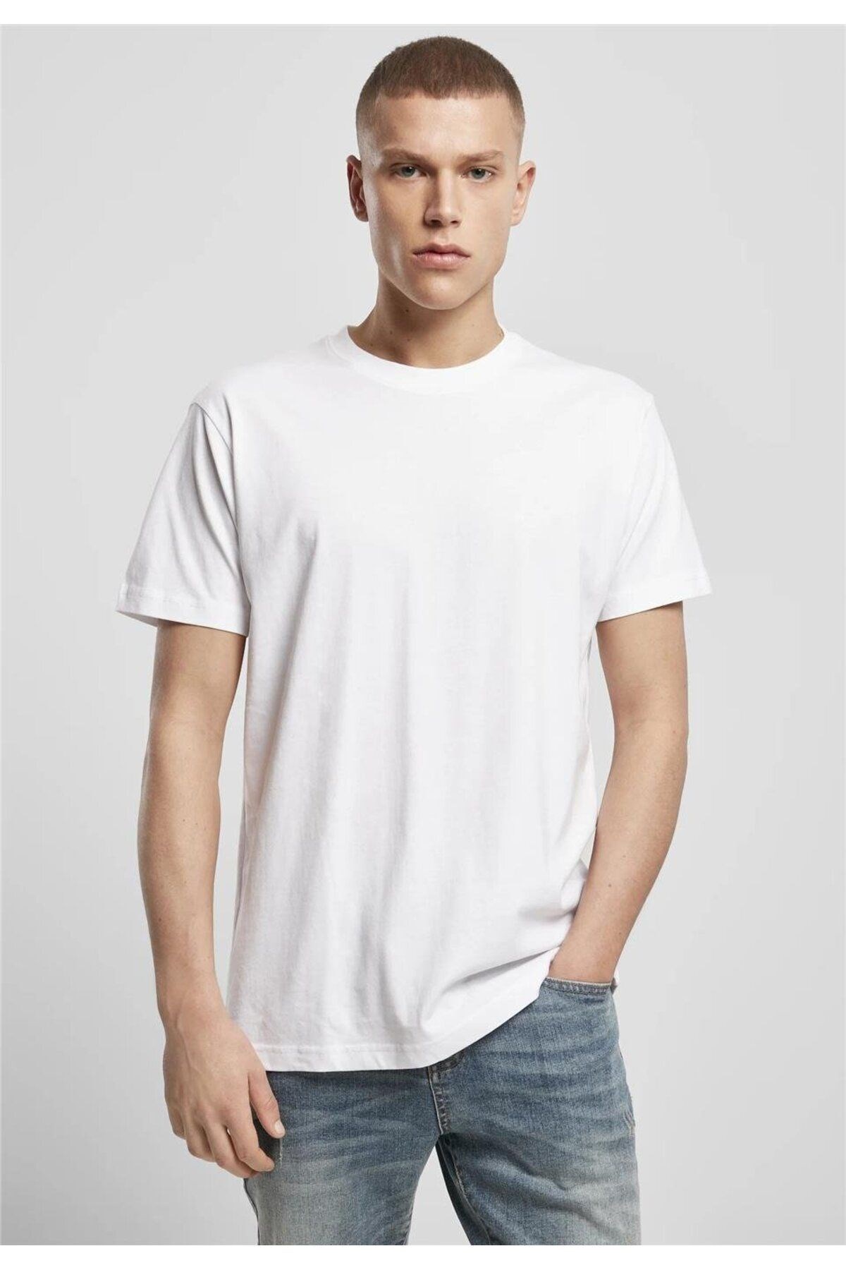 Unisex Basic Beyaz Pamuklu T-shirt