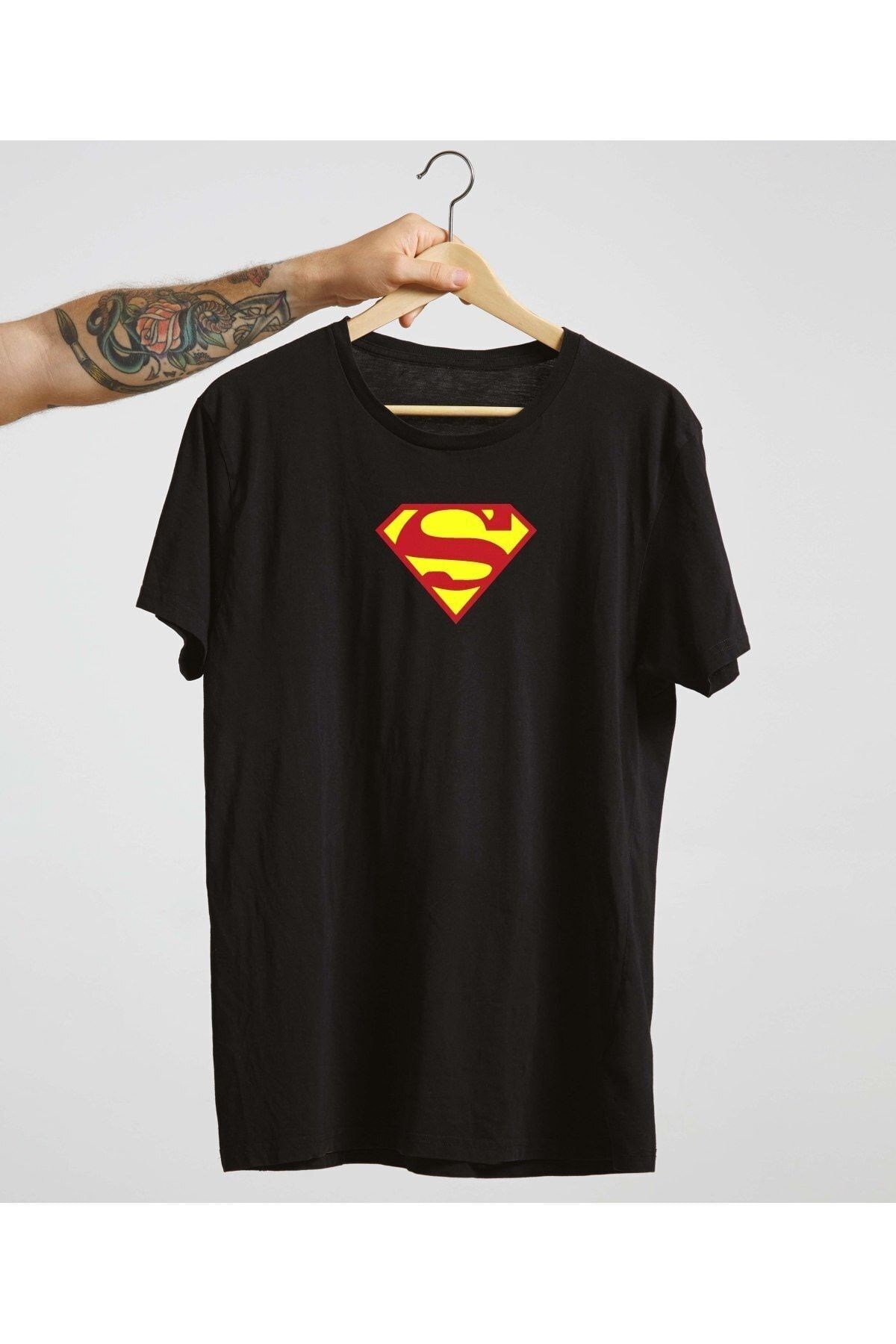 Unisex Beyaz %100 Pamuk Bisiklet Yaka Basic Örme T-shirt Superman