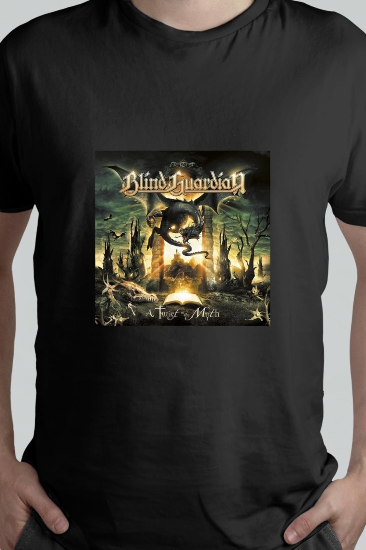 Unisex Beyaz Tasarım T-shirt Blind Guardian A Twist In The Myth