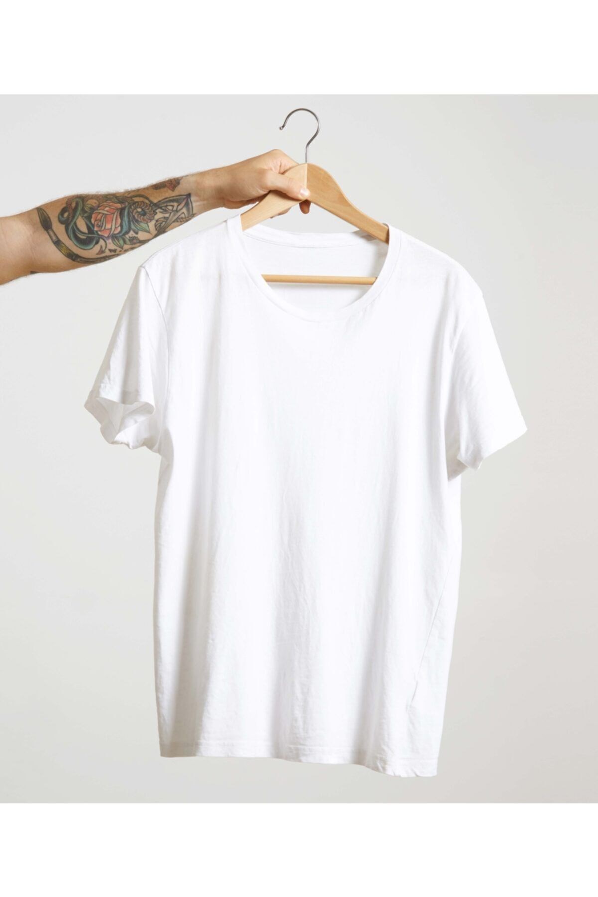 Unisex  Bisiklet Yaka Basic Örme T-shirt %100 Pamuk 3'lü