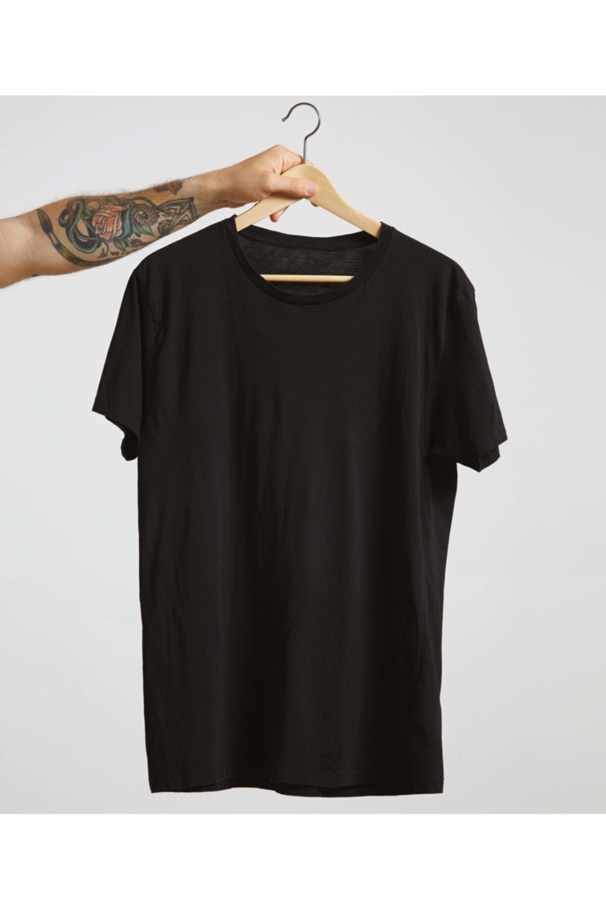 Unisex  Bisiklet Yaka Basic Örme T-shirt %100 Pamuk 3'lü