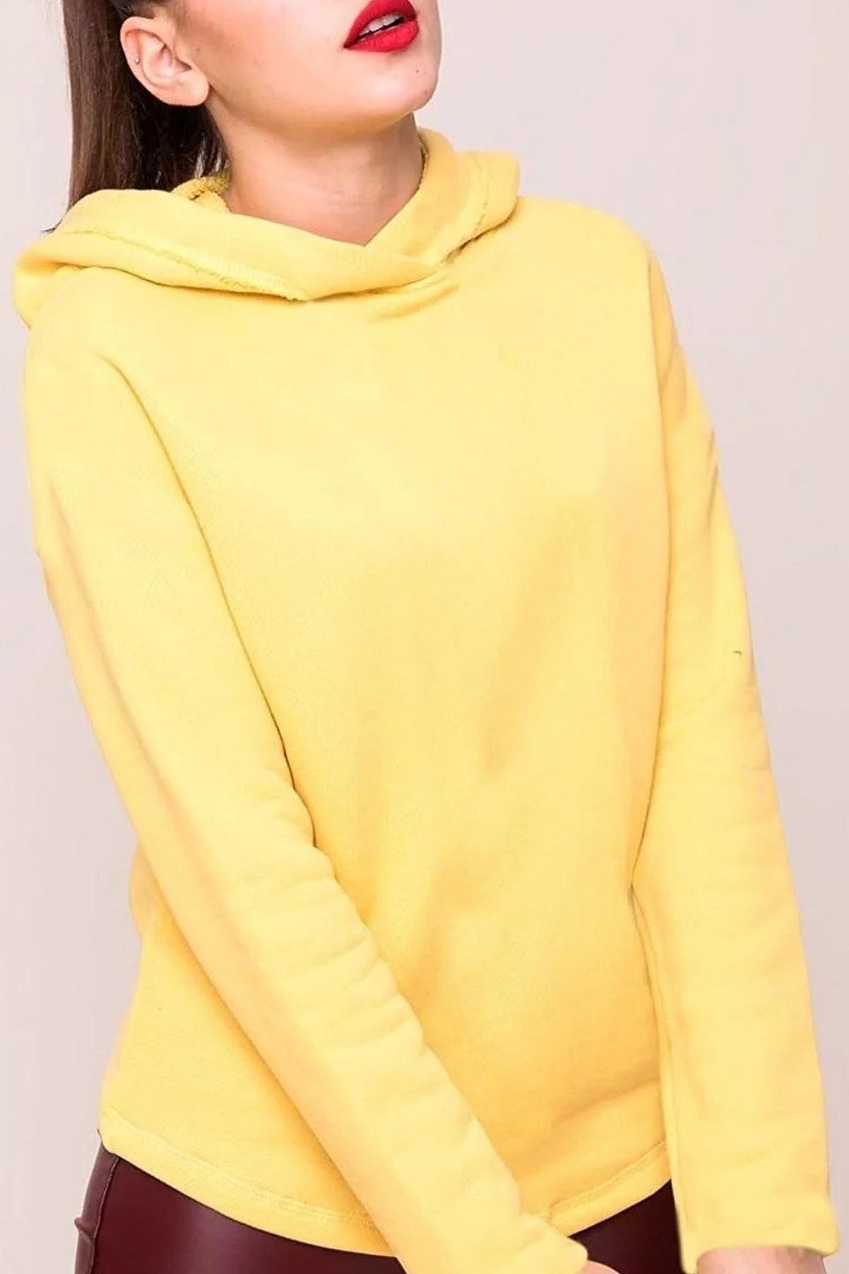Unisex Civciv Sarı Kapüşonlu Sweatshirt