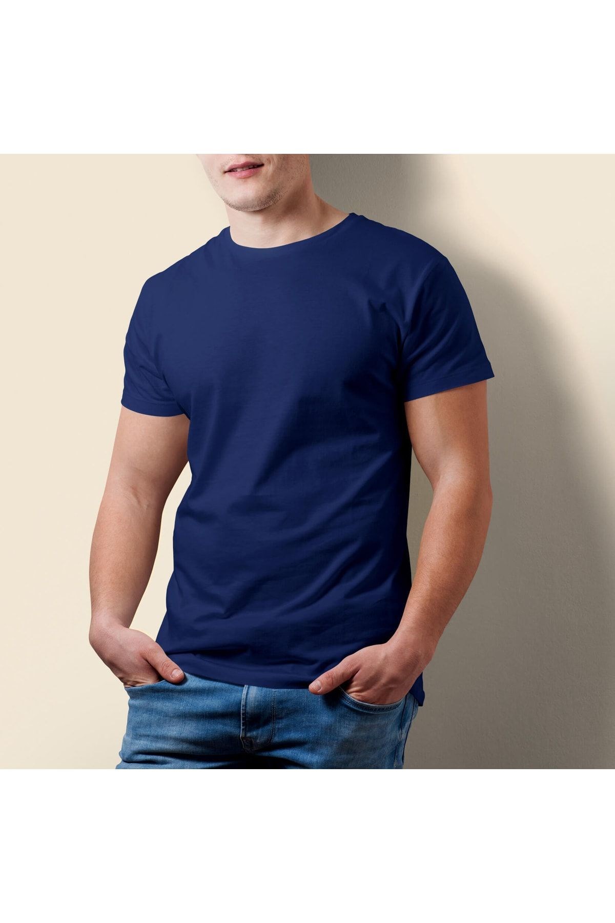 Unisex Lacivert Basic T-shirt