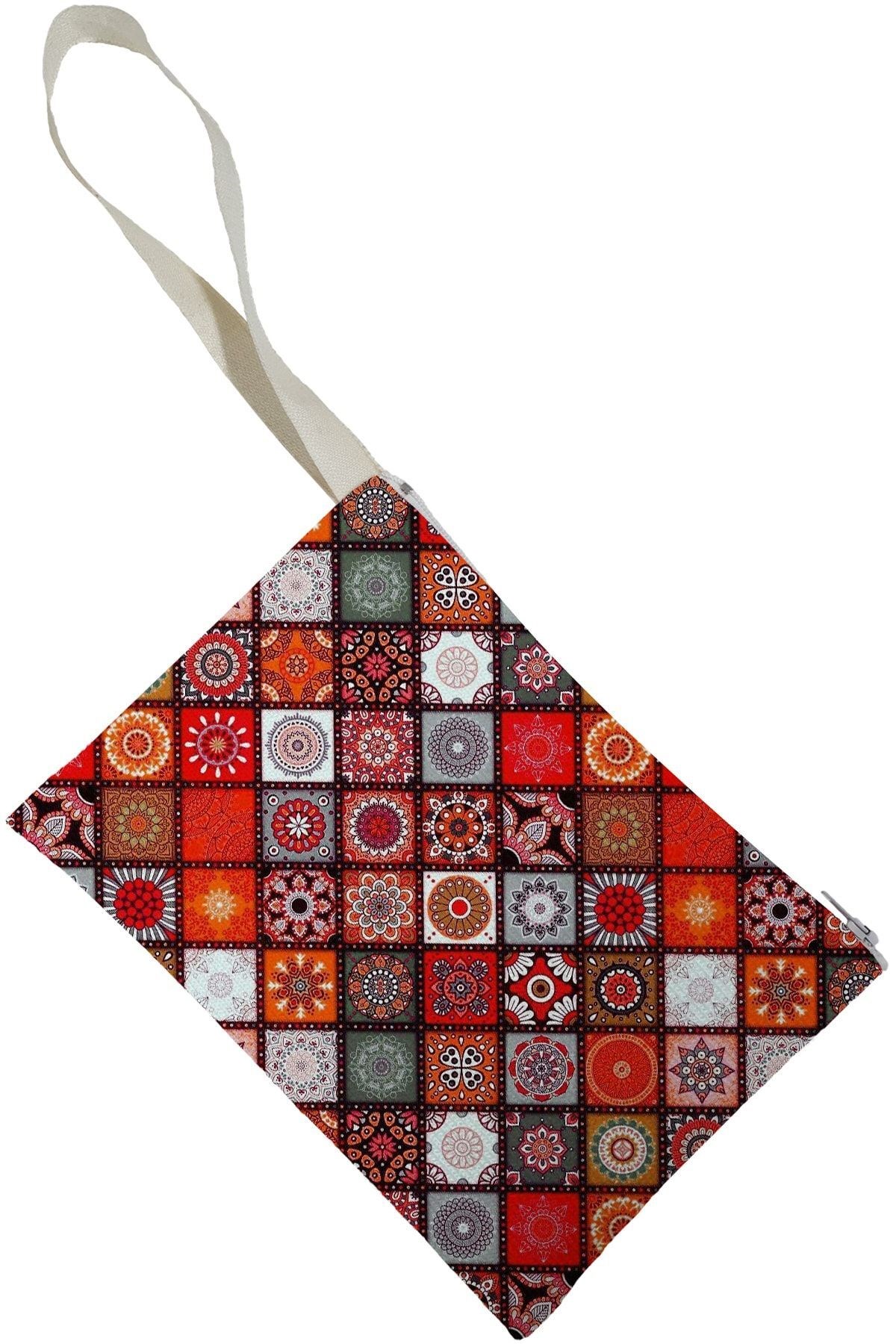 Unisex Mandala Desenli Portföy Clutch Çanta