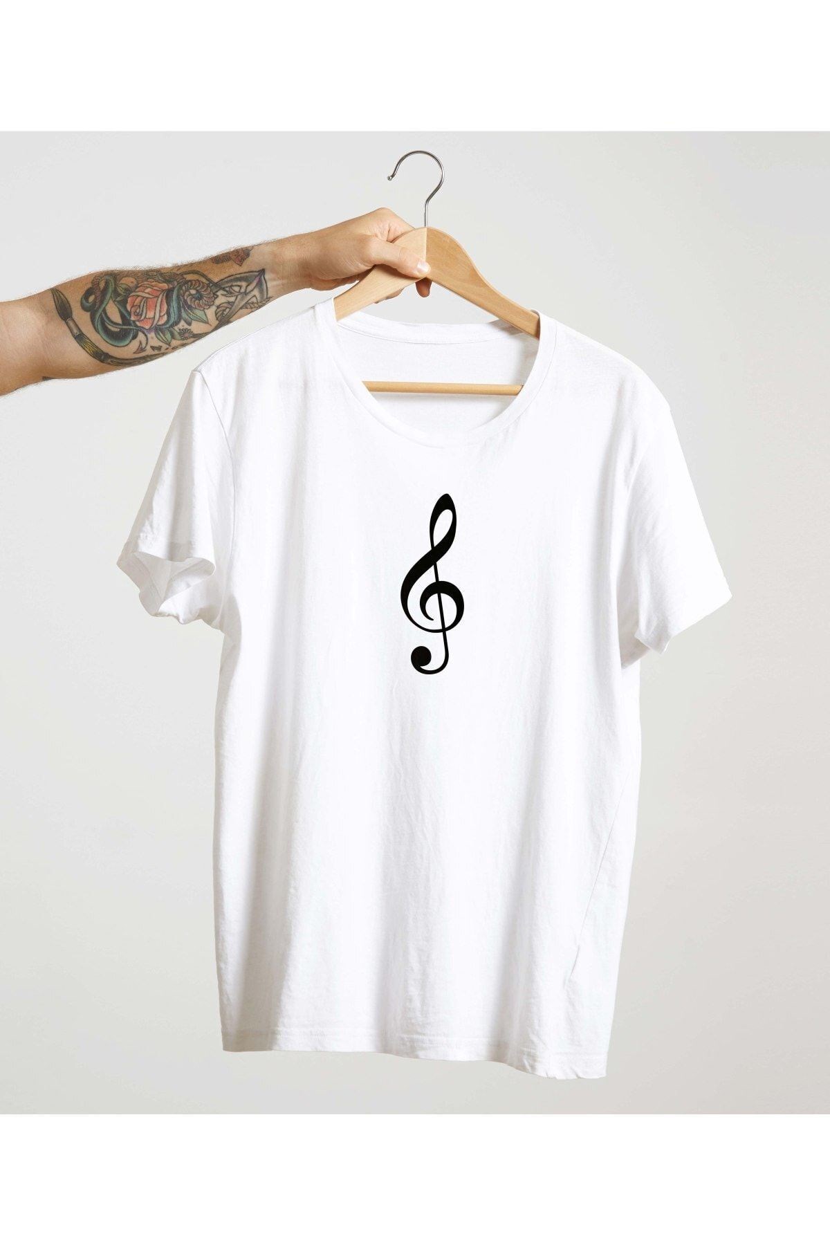 Unisex Siyah %100 Pamuk Bisiklet Yaka Basic Örme T-shirt Sol Anahtarı