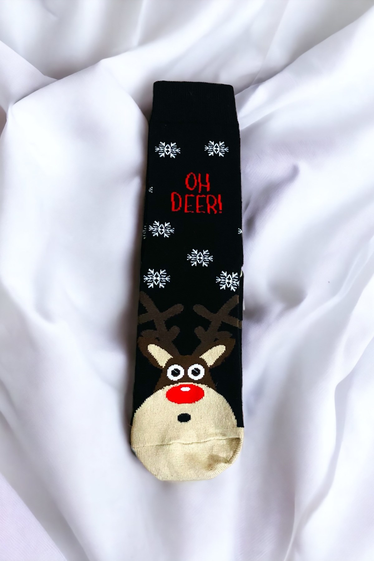 Unisex Yeni Yıl Yılbaşı Temalı 1 Çift Soket Çorap Seti