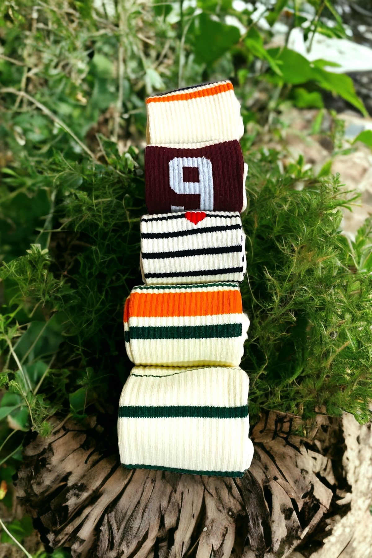 Unisex Yüksek Kalite Yıkamalı Fitilli 5 Çift Tenis Çorabı