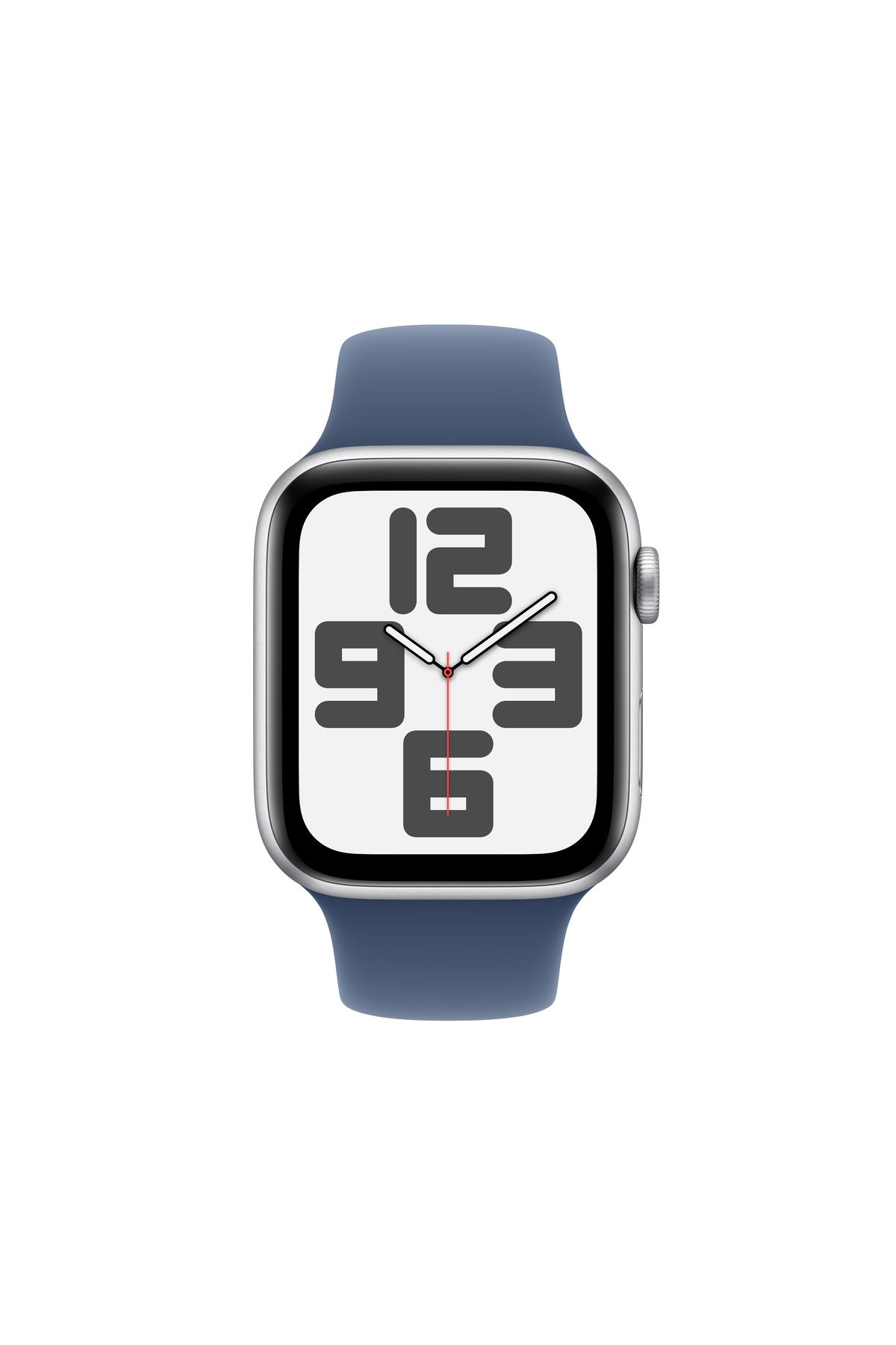Watch SE GPS 44mm Gümüş Alüminyum Kasa + Kot Rengi Spor Kordon - S/M