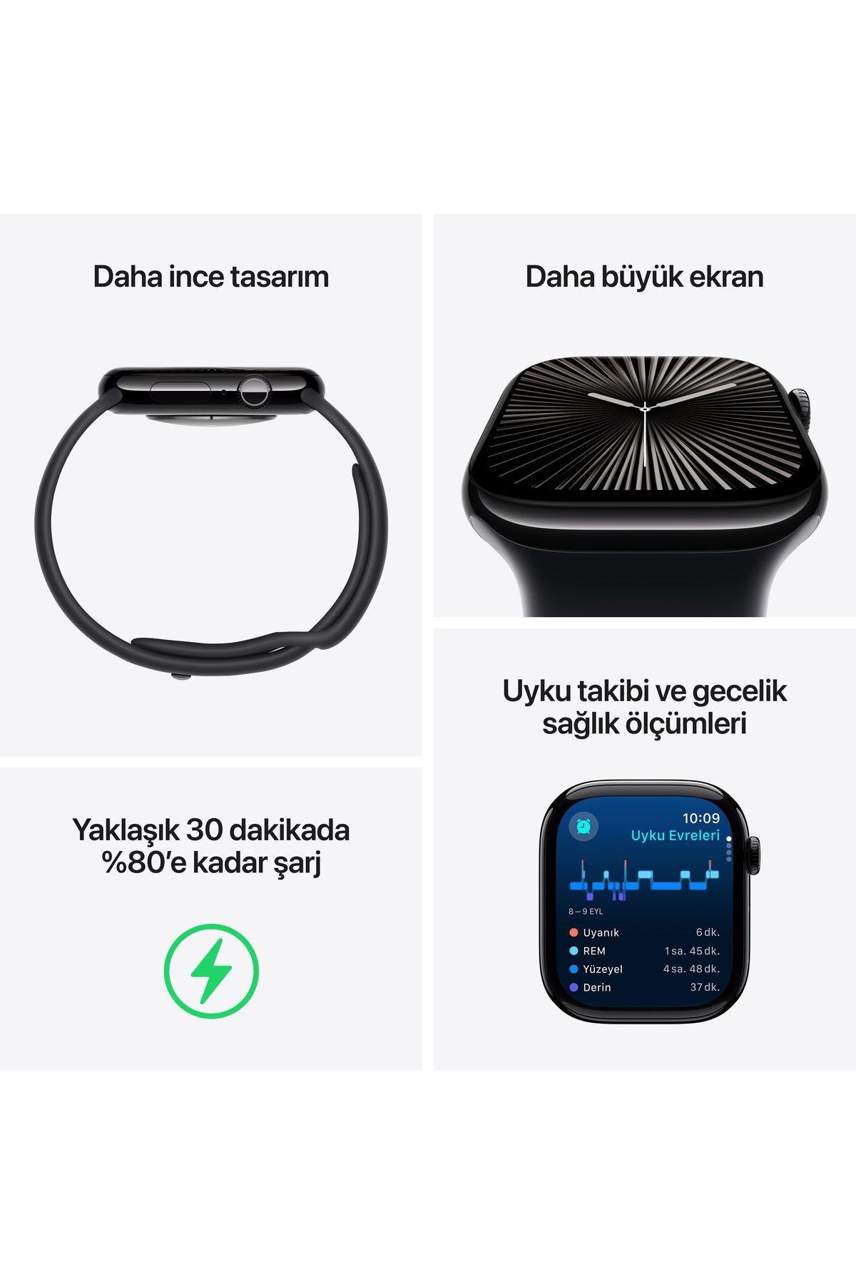 Watch Series 10 GPS 42mm Jet Black Aluminium Case with Black Sport Band - M/L