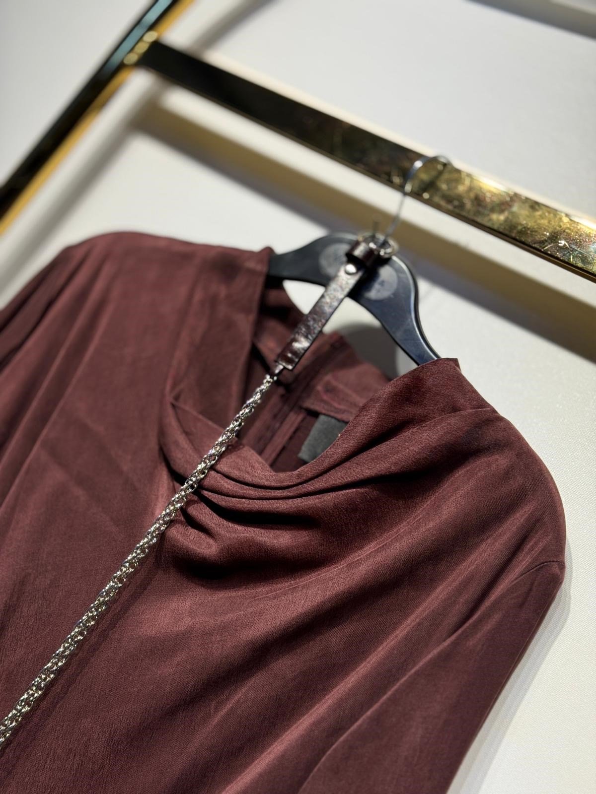 WENNORA İpek Cupra Uzun Tasarım Elbise