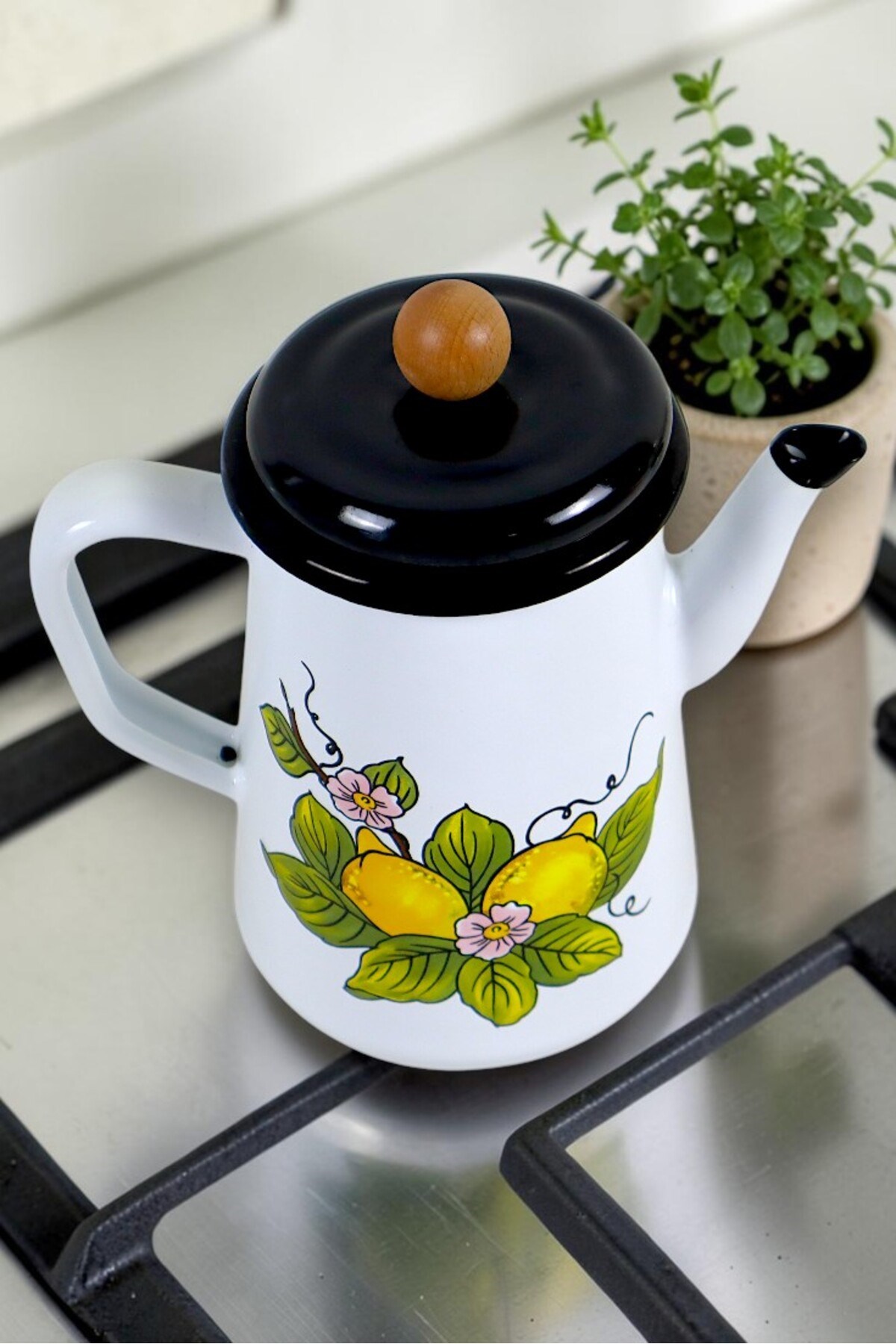 Yağdanlık, Kahve Demliği Siyah Kapak, Çay Demliği , Kahve Potu , Kamp Demliği ,Hediye