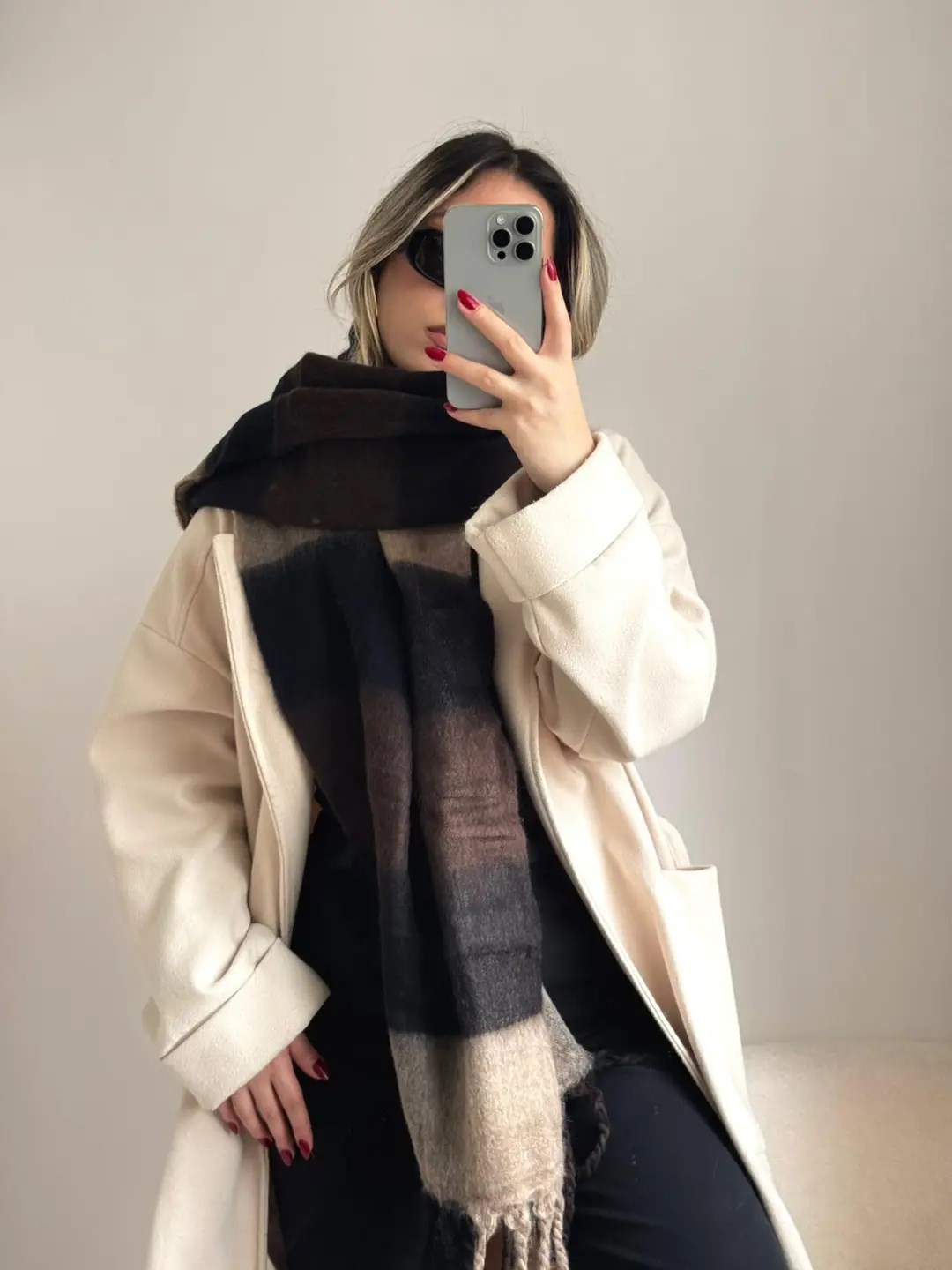 Yumuşak Dokulu Pinterest Atkı Bej