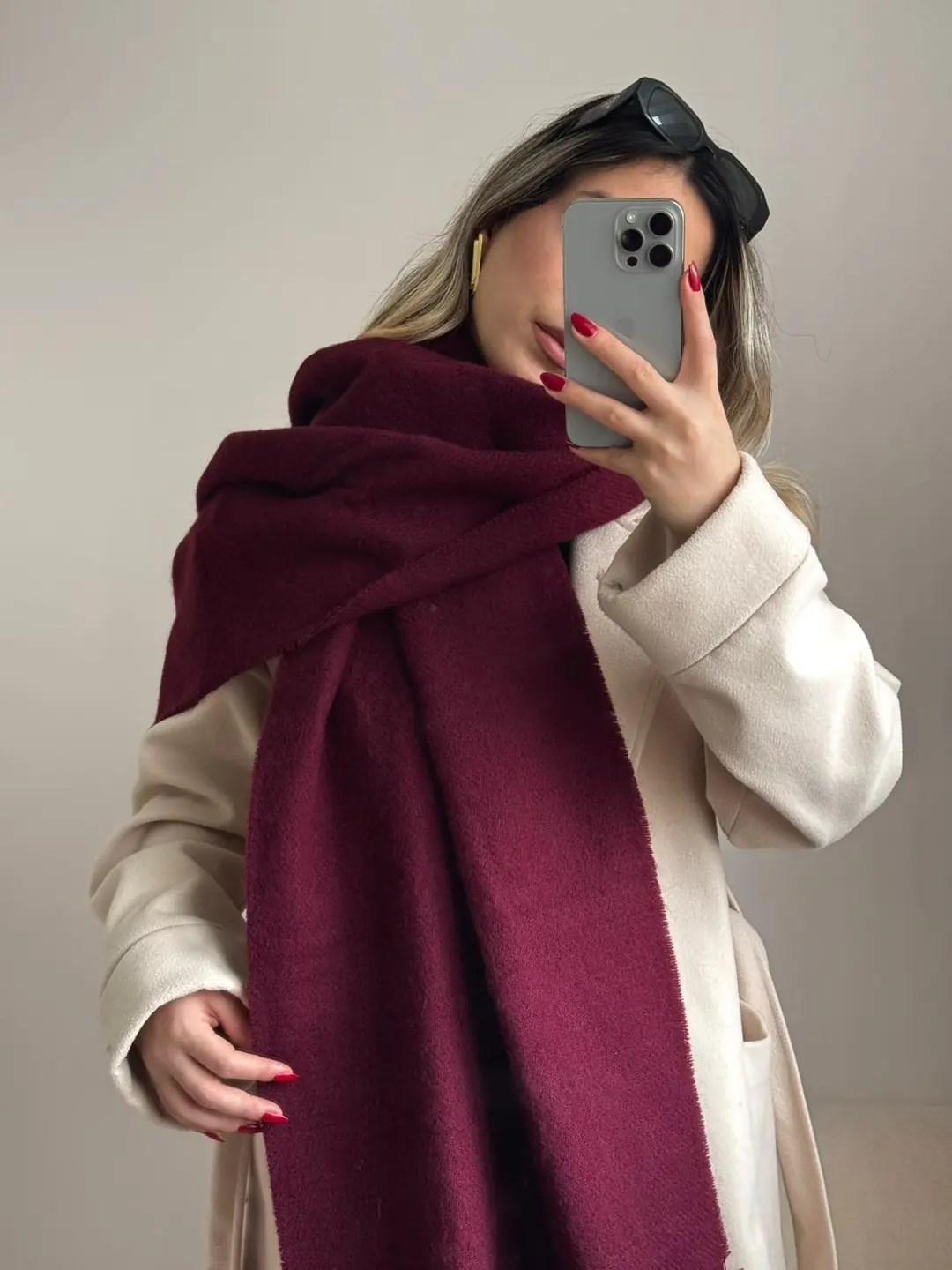 Yumuşak Dokulu Pinterest Atkı Bej