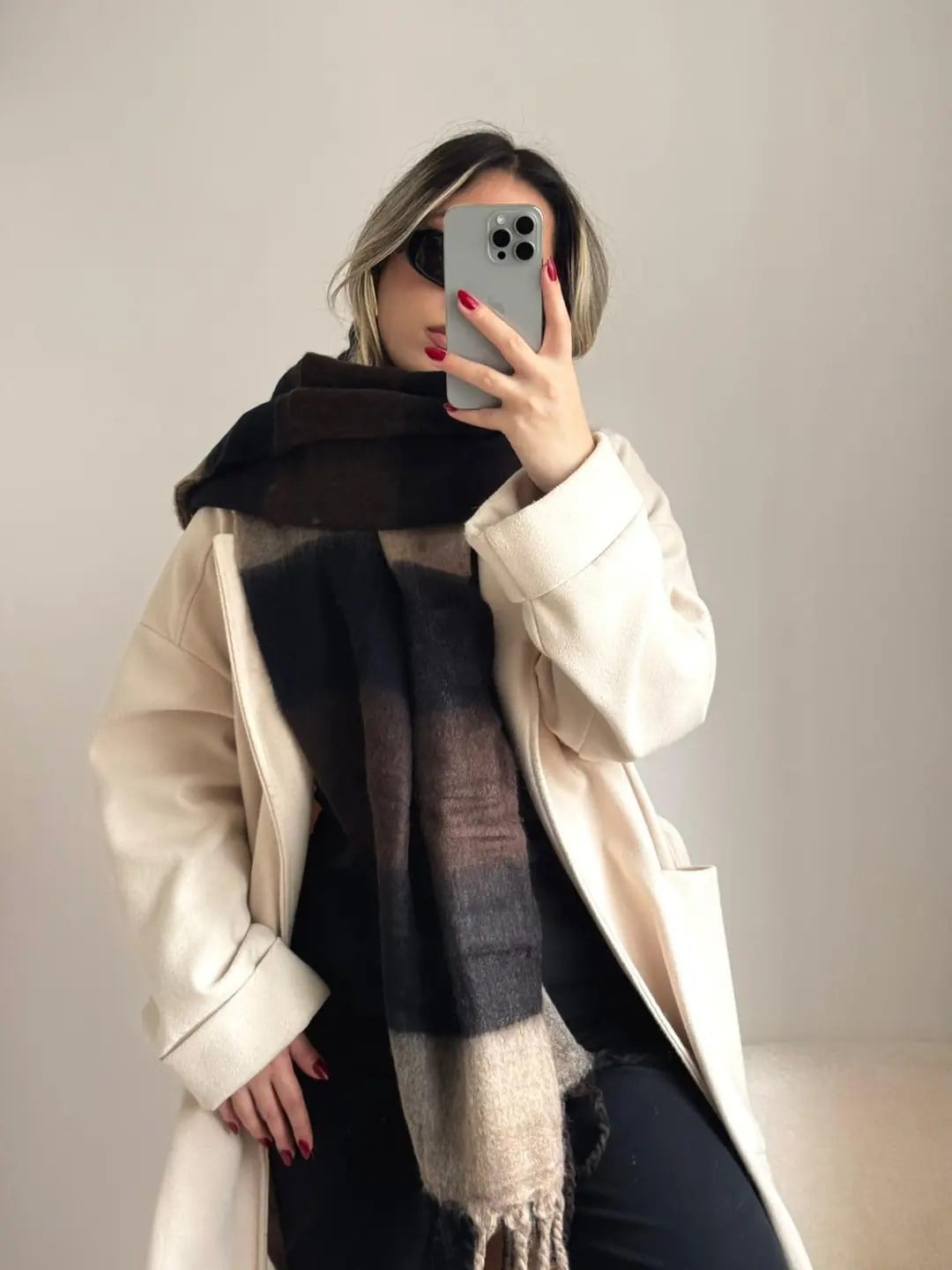 Yumuşak Dokulu Pinterest Atkı Bordo