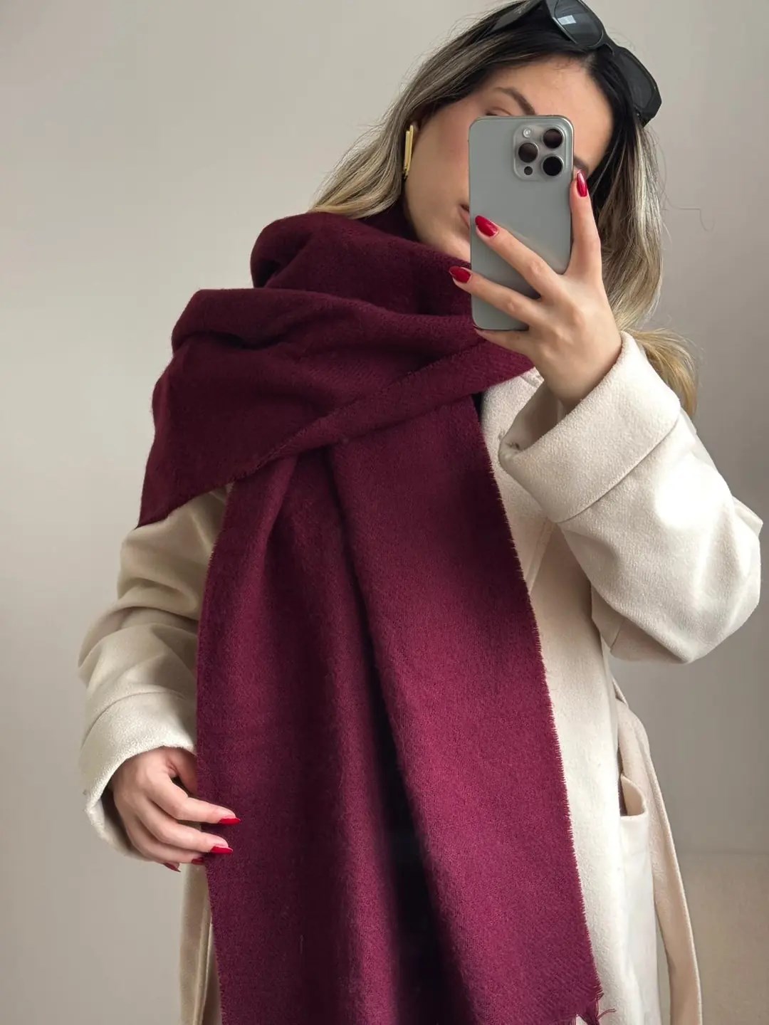 Yumuşak Dokulu Pinterest Atkı Gri