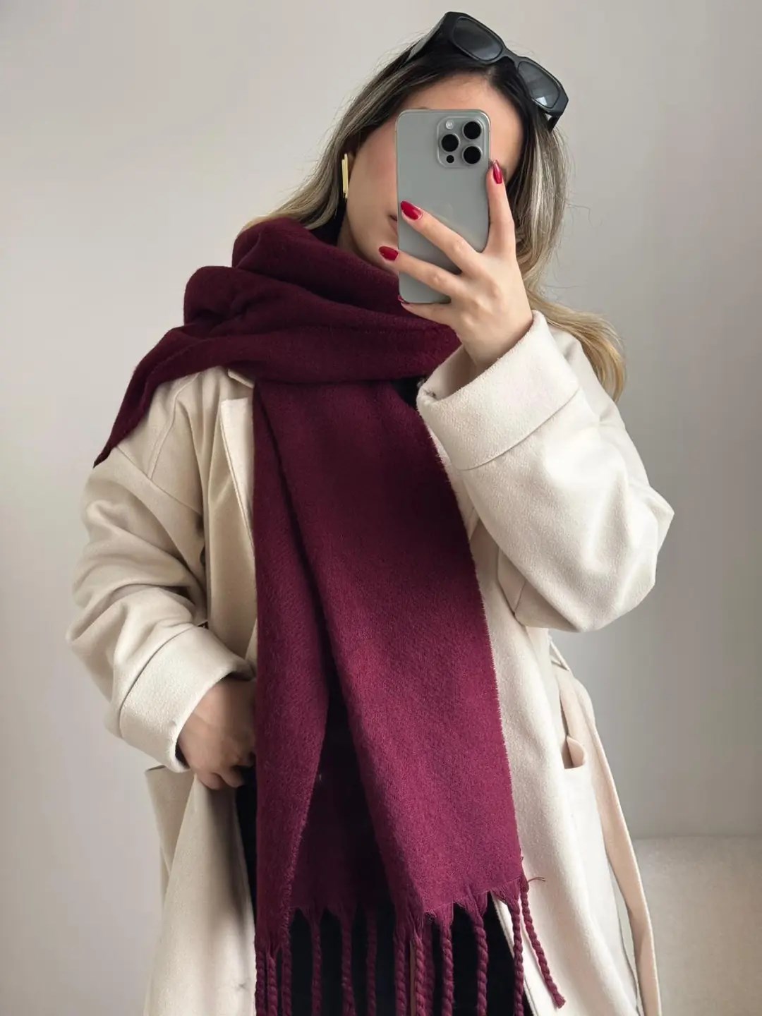Yumuşak Dokulu Pinterest Atkı Gri