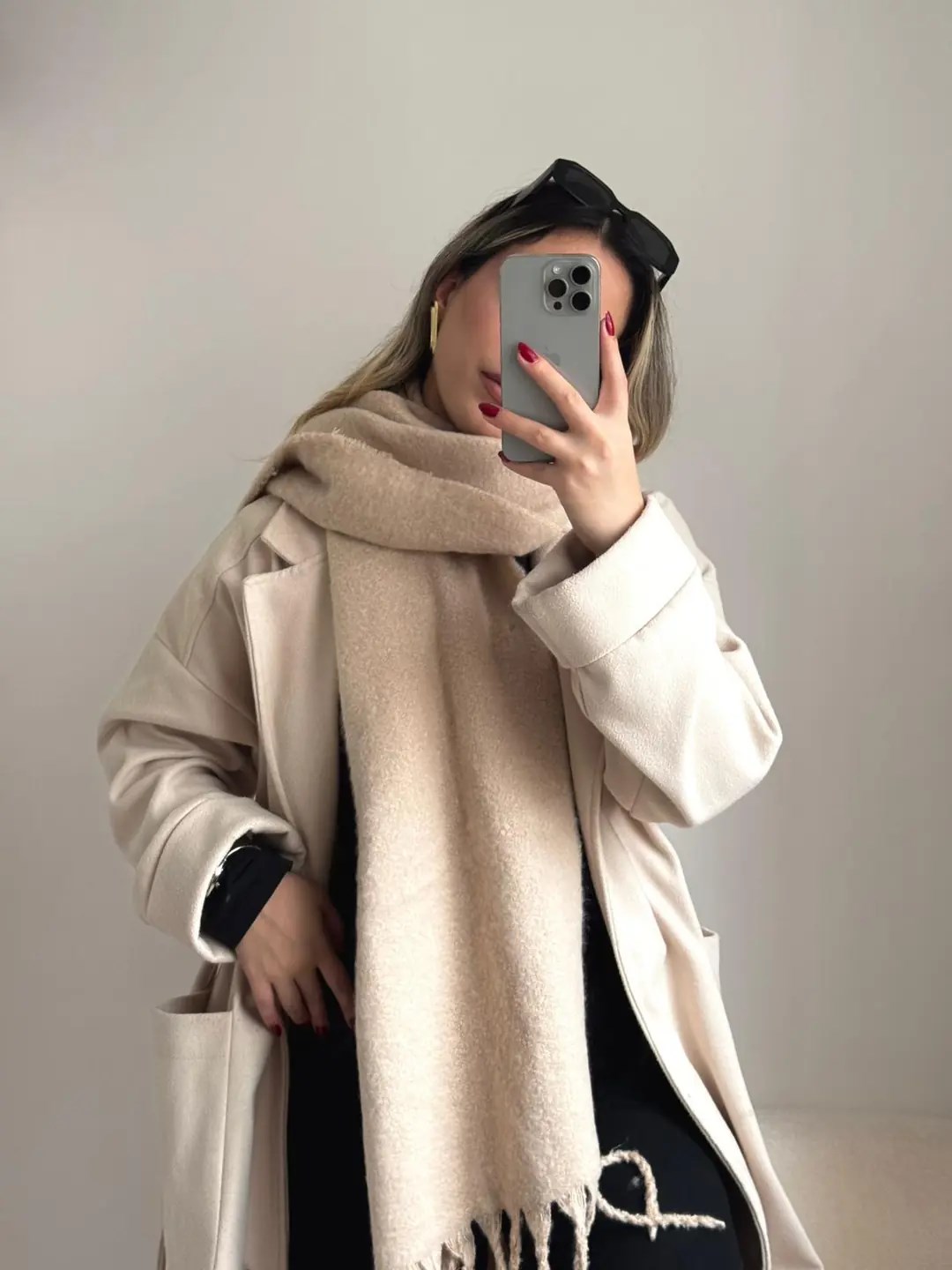 Yumuşak Dokulu Pinterest Atkı Gri