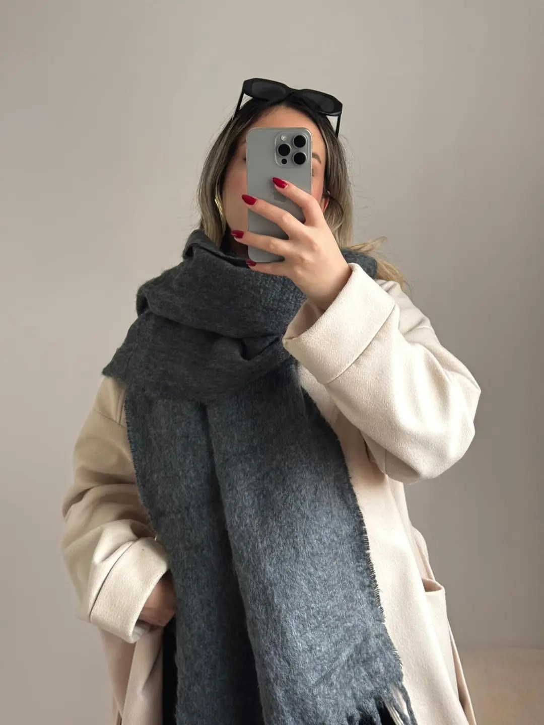 Yumuşak Dokulu Pinterest Atkı Lacivert