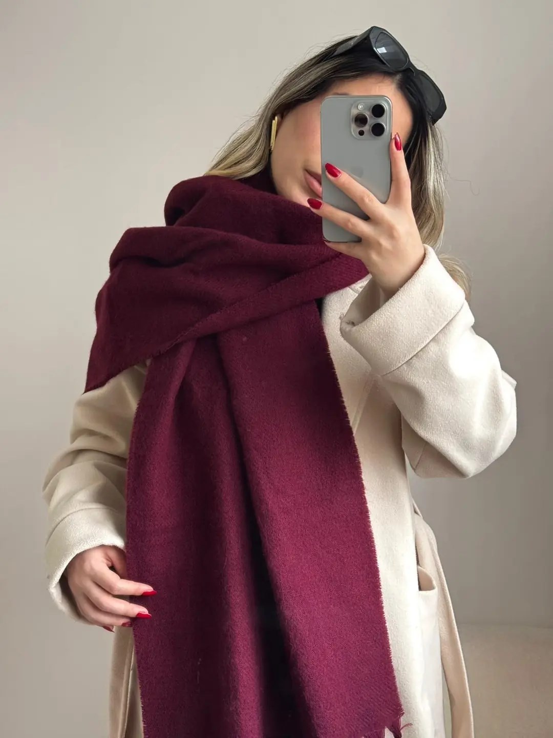 Yumuşak Dokulu Pinterest Atkı Lacivert