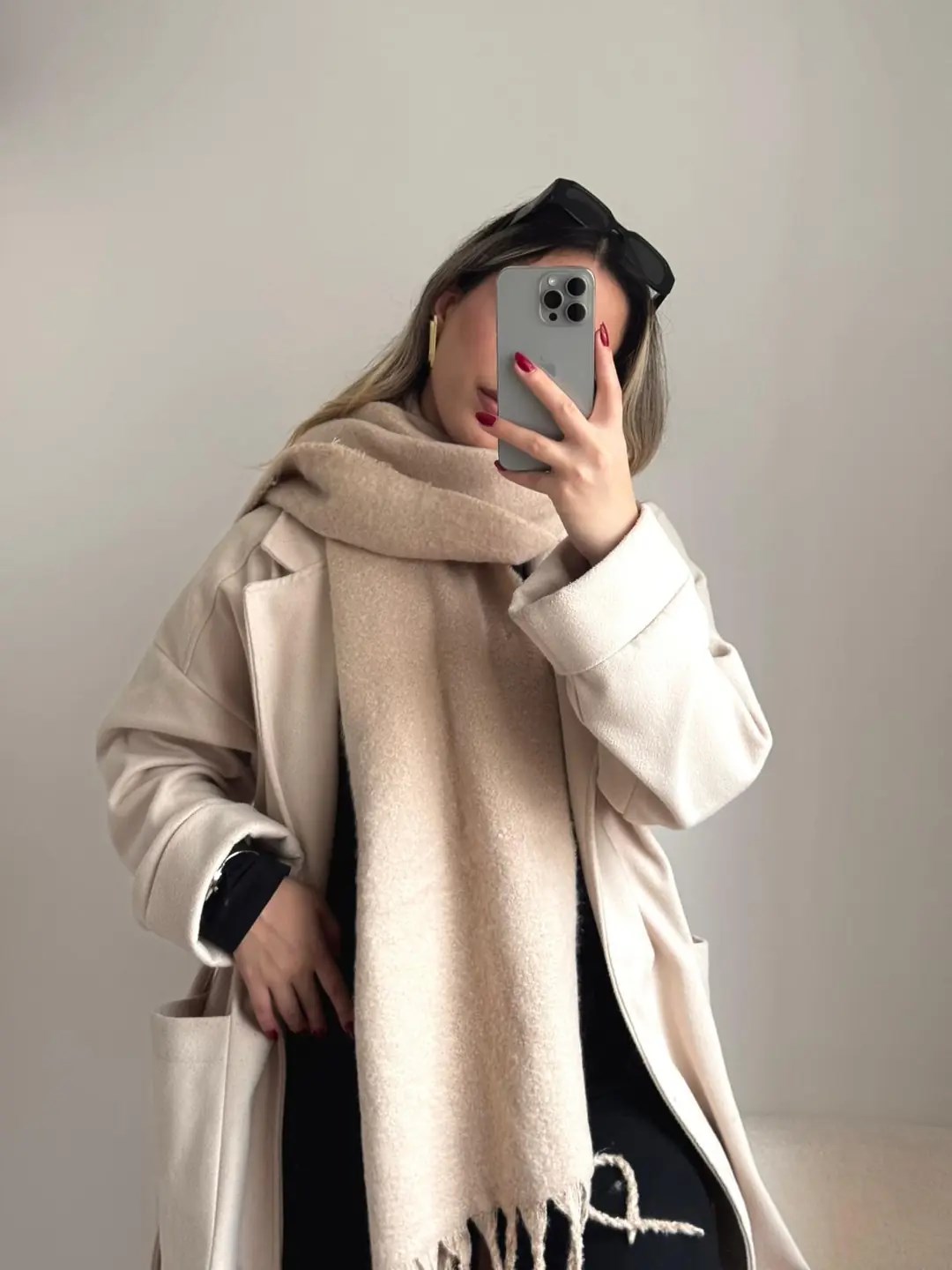 Yumuşak Dokulu Pinterest Atkı Lacivert