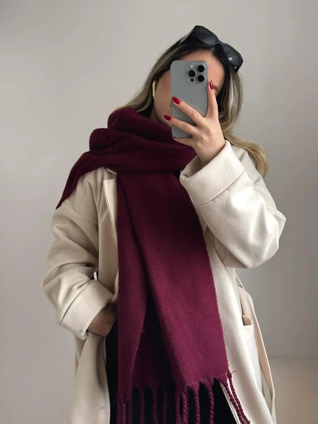 Yumuşak Dokulu Pinterest Atkı Üç Renkli