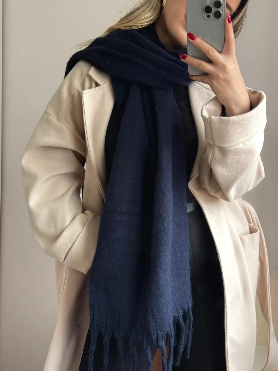 Yumuşak Dokulu Pinterest Atkı Üç Renkli