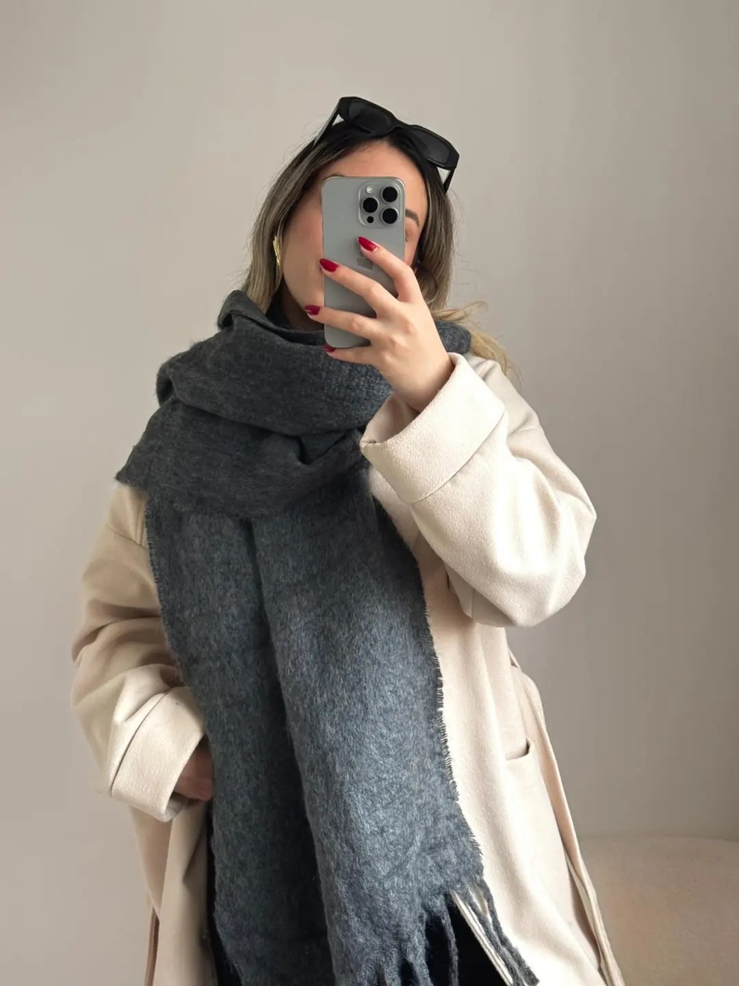 Yumuşak Dokulu Pinterest Atkı Üç Renkli