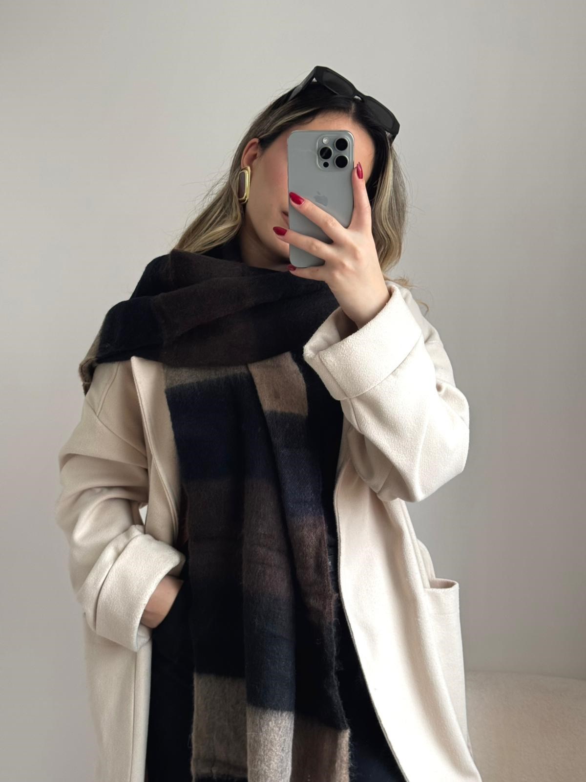 Yumuşak Dokulu Pinterest Atkı Üç Renkli