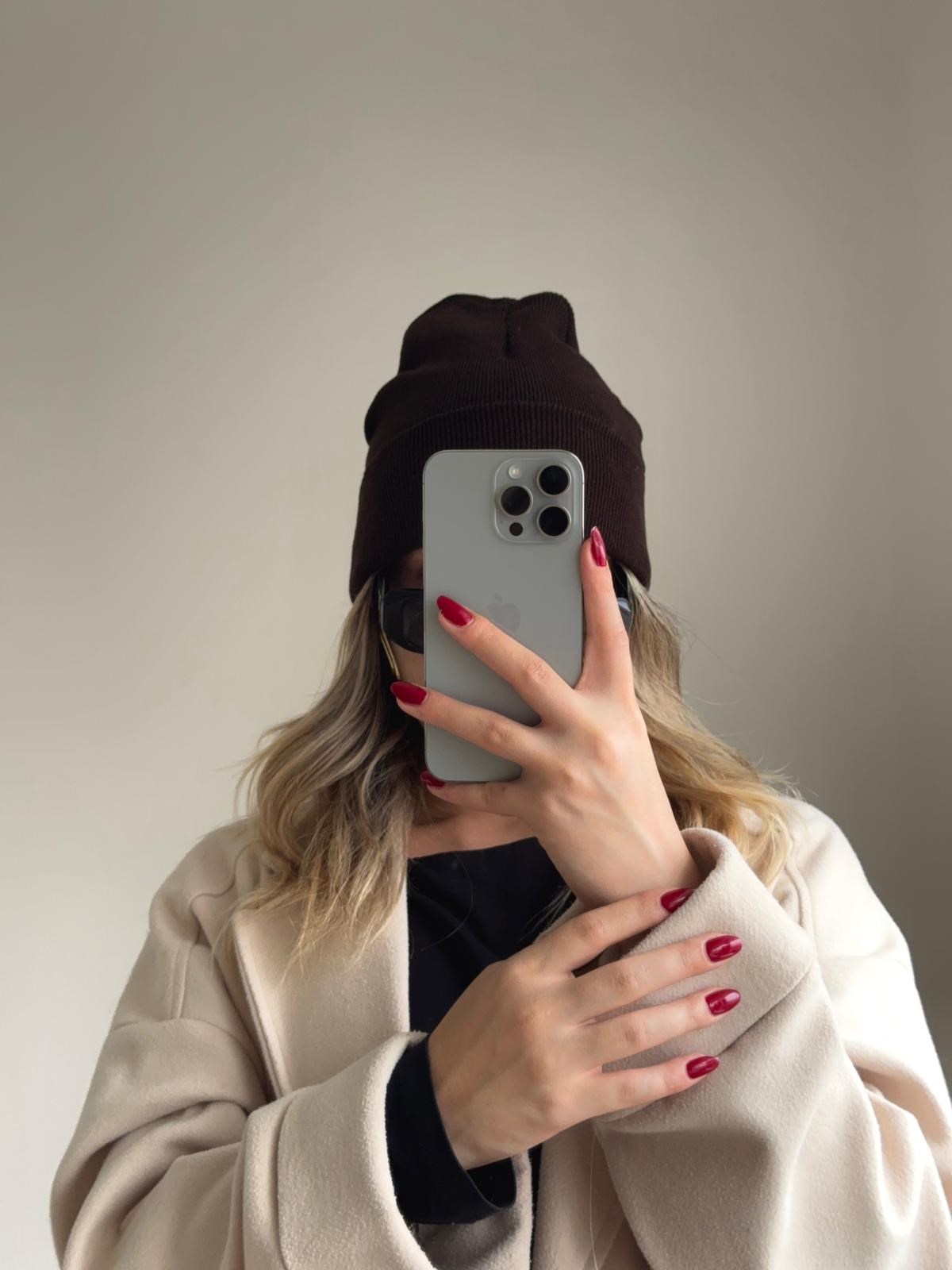 Yumuşak Pinterest Bere Kahverengi