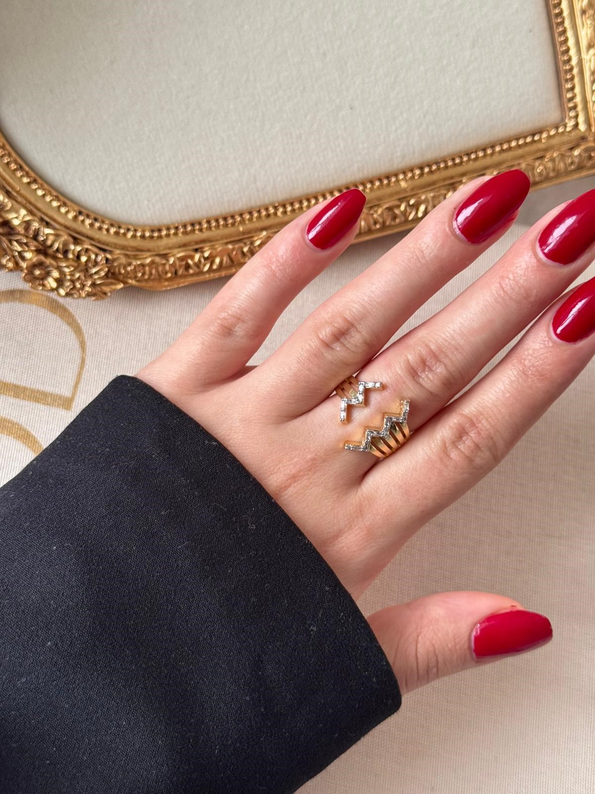 Zena Zigzag Gold Yüzük