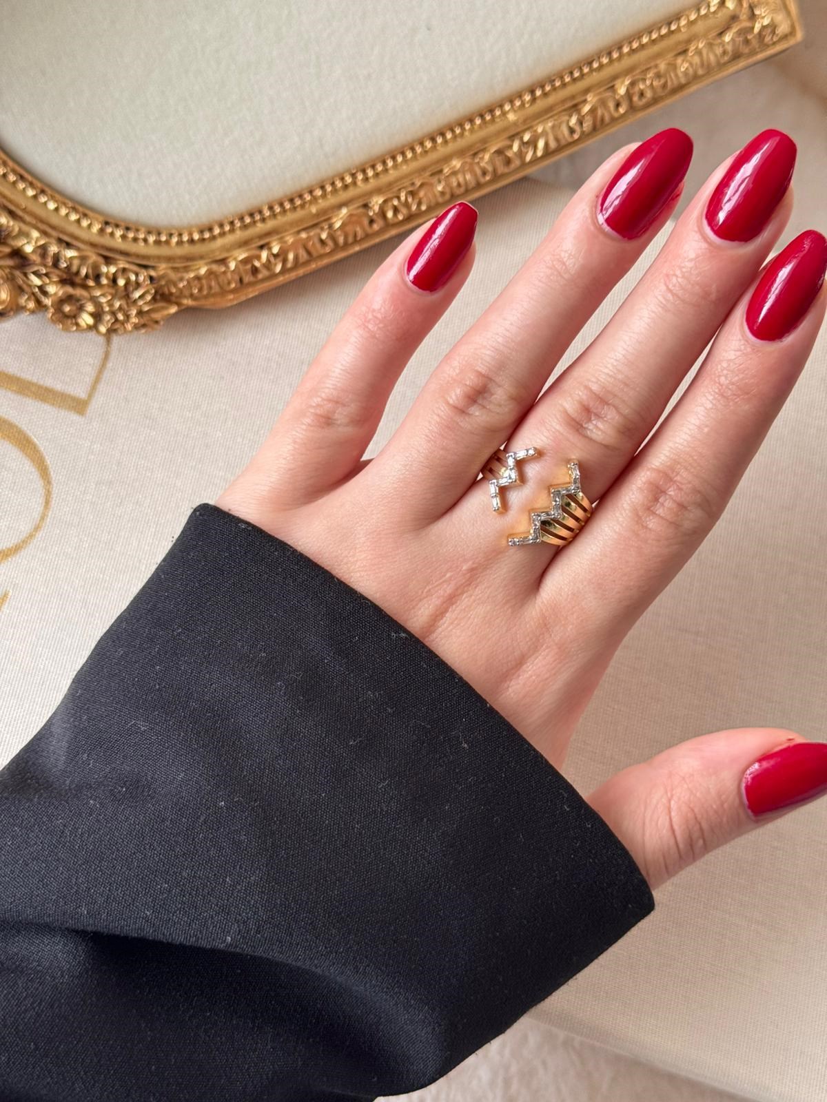 Zena Zigzag Gold Yüzük