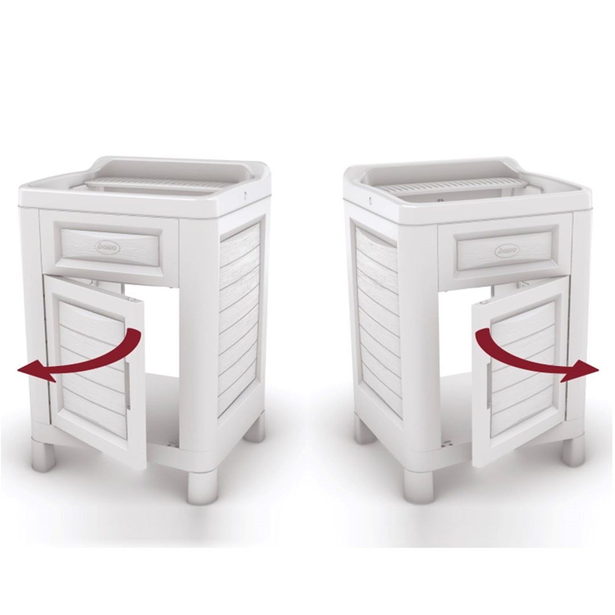 Bama Artu Lavabolu Dolap Seti, Lavabo, Banyo Dolabı, Bej/Beyaz