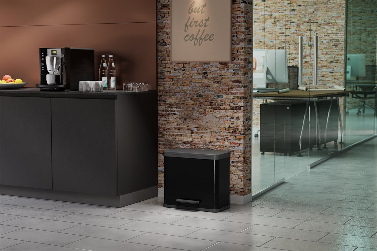 Hailo Eko Duo Plus L  Pedallı Çöp Kutusu Siyah