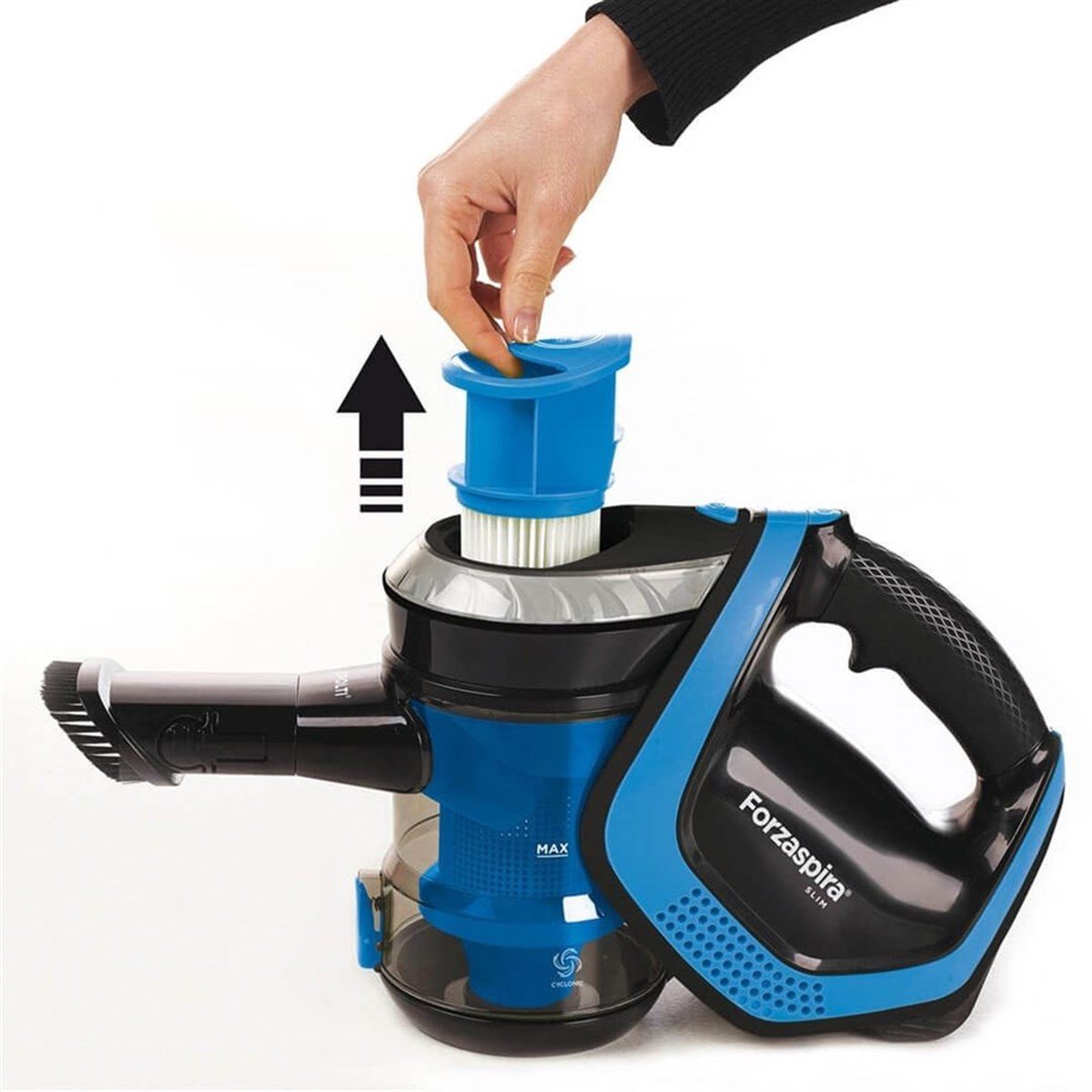 Polti Forzaspira Slim SR100 21,9V Şarjlı Dik Süpürge Mavi Yeni Nesil