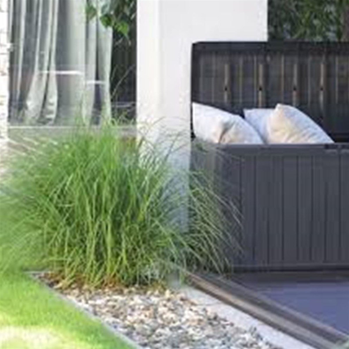 Prosperplast Woodebox 190Lt Antrasit Bahçe Sandığı,Depolama Sandığı,Balkon Sandığı