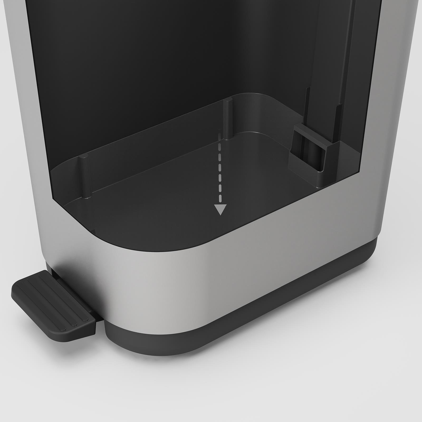 Ribo Pedal Bin 35Lt  Metalik Gri