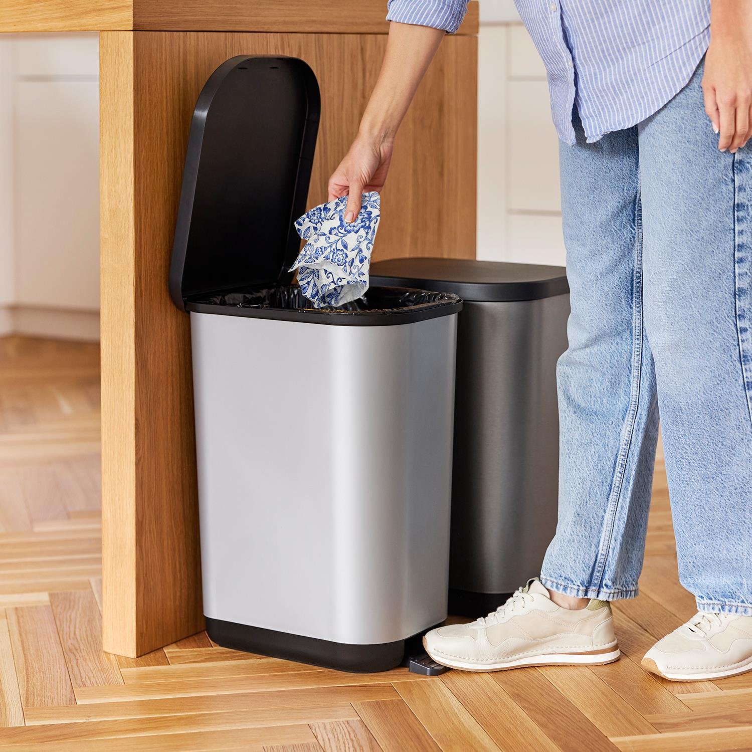 Ribo Pedal Bin 35Lt  Metalik Gri