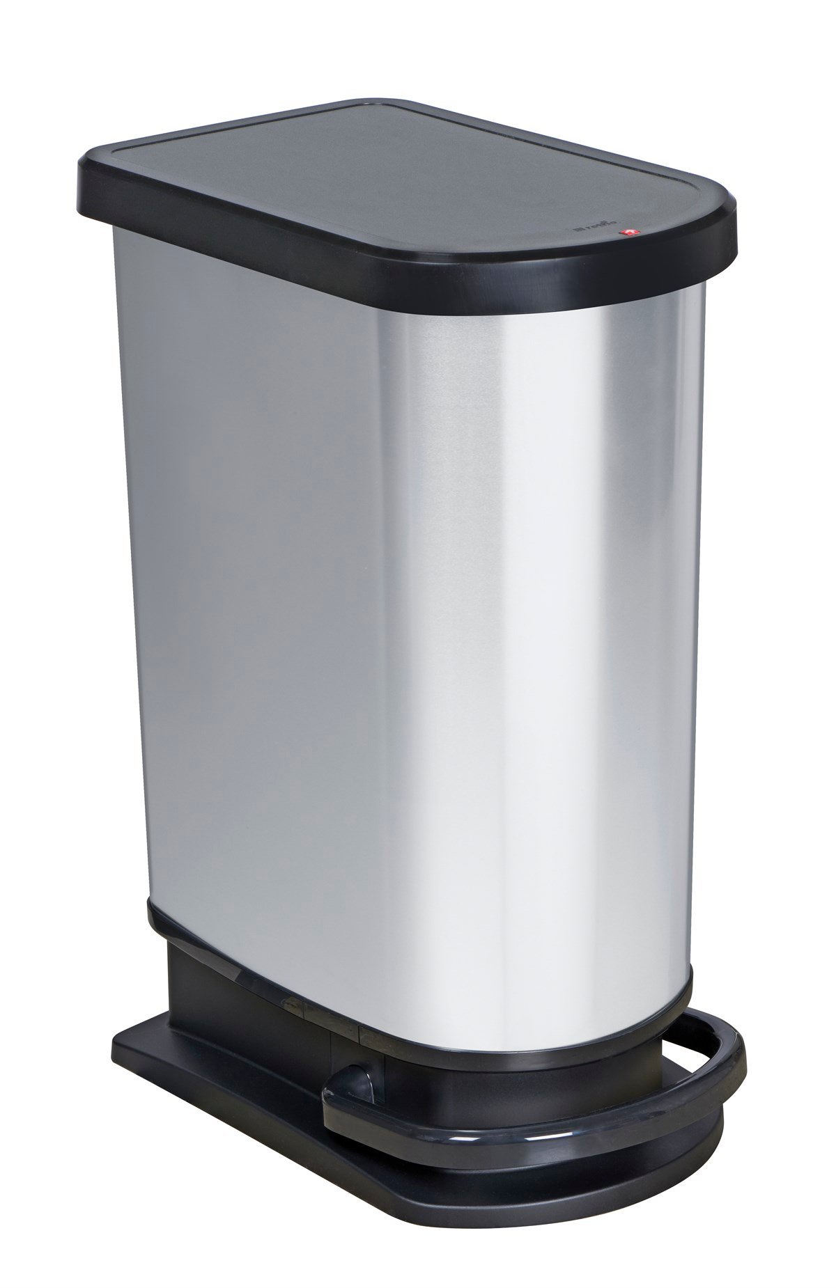 Rotho Paso Pedallı Çöp Kovası 50 Litre Metalik Gri
