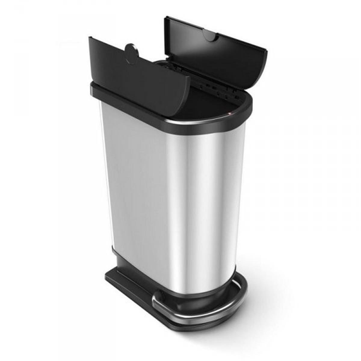 Rotho Paso Pedallı Çöp Kovası 50 Litre Duo Metalik Gri
