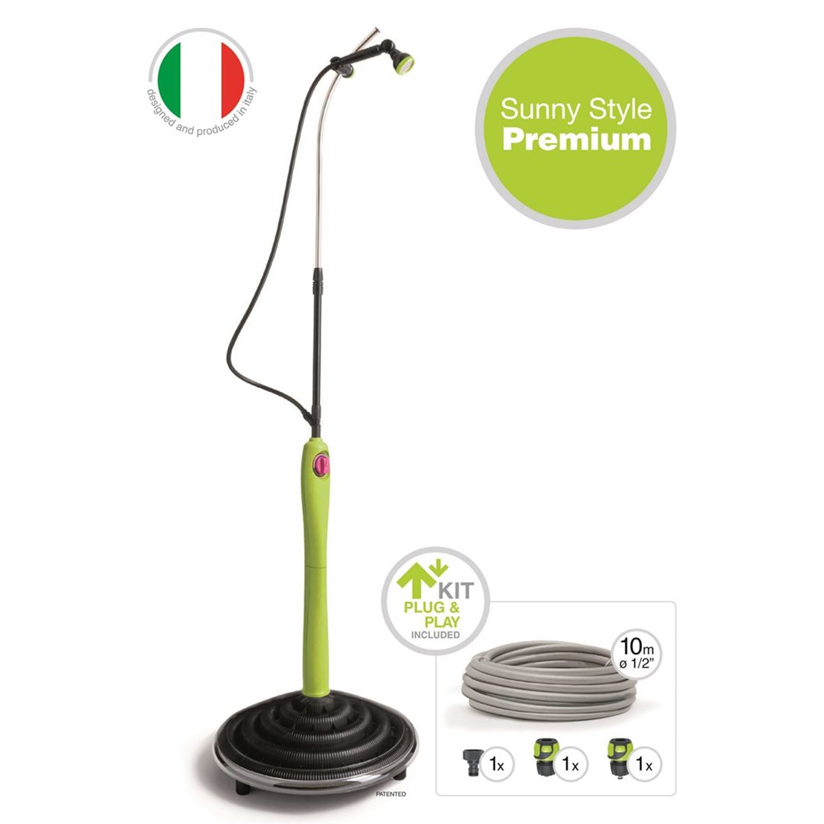 Sunny Style Premium Solar Shower, Bahçe Duş Seti,  Yeşil