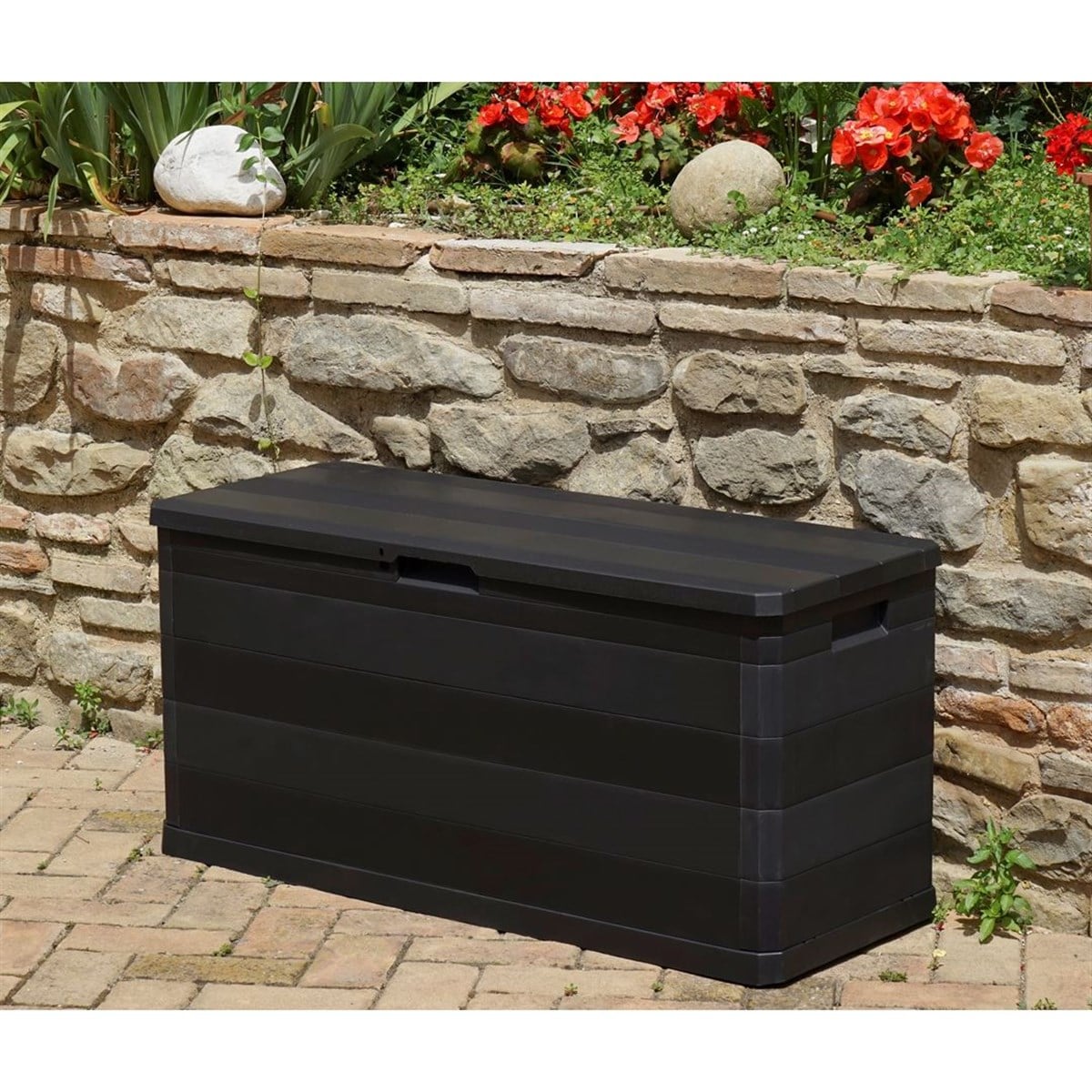Toomax Multibox Elegance 280L Bahçe Depolama Sandığı, Plastik Sandık Siyah