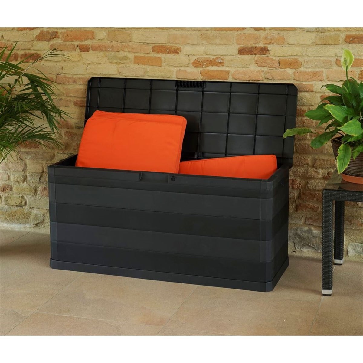 Toomax Multibox Elegance 280L Bahçe Depolama Sandığı, Plastik Sandık Siyah
