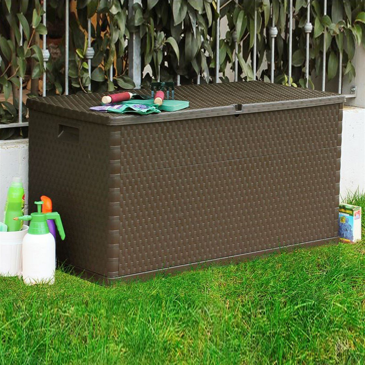 Toomax Rattan 420Lt Bahçe, Balkon, Depolama Sandığı, Dolabı (Kahverengi)