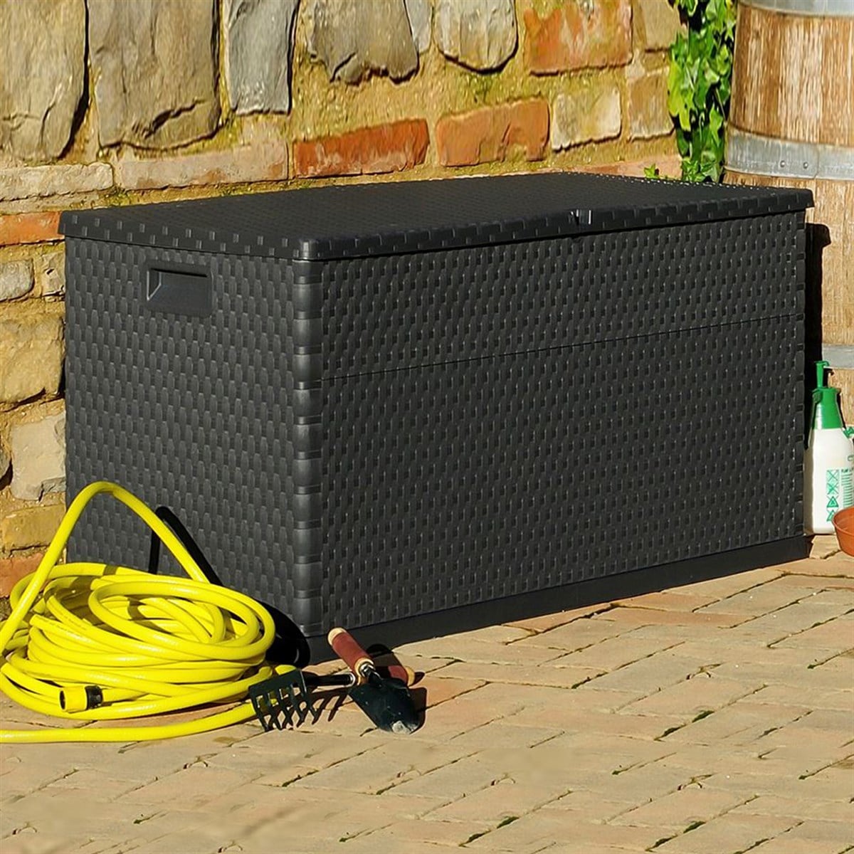 Toomax Rattan Antrasit Bahçe, Balkon, Depolama Sandığı, Dolabı 420L