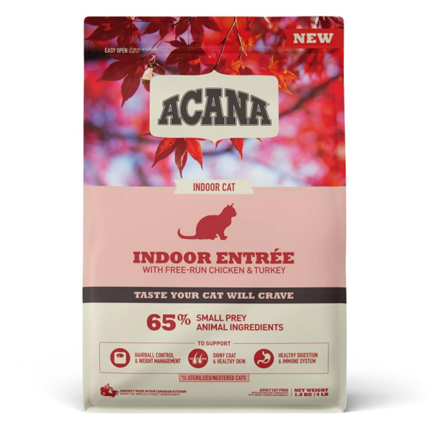 Acana Indoor Entree Hairball Control Tavuklu ve Hindili Kısırlaştırılmış Kedi Maması 1,8kg