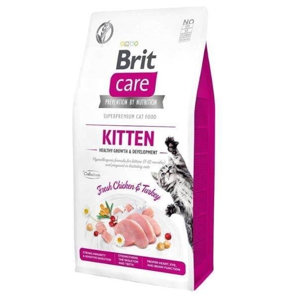 Brit Care Hypo-Allergenic Sağlıklı Büyüme için Tavuklu ve Hindili Tahılsız Yavru Kedi Maması 7kg