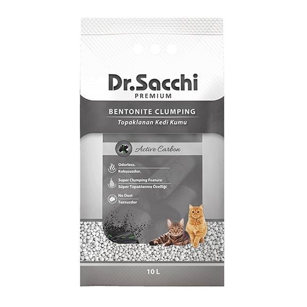 Dr.Sacchi Süper Emici Aktif Karbon Topaklanan Bentonit Kedi Kumu