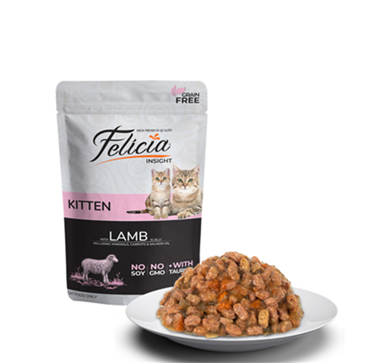 Felicia Kitten Jelly Kuzu Etli ve Taurinli Tahılsız Yavru Kedi Yaş Maması 85 Gr